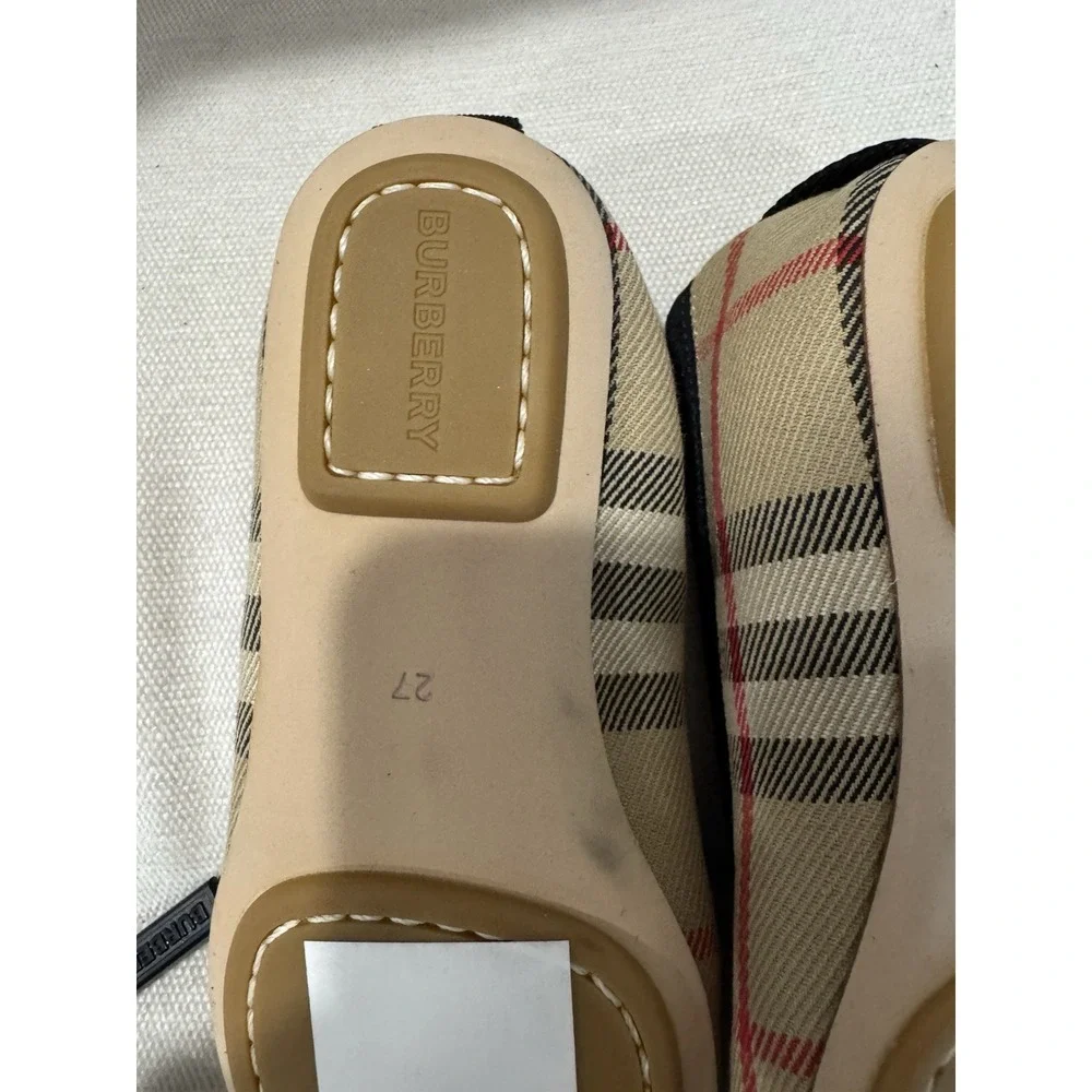 Burberry Girls' Mini Grace Vintage Check Ballet Flats Size‎ 27 US 9.5 NEW